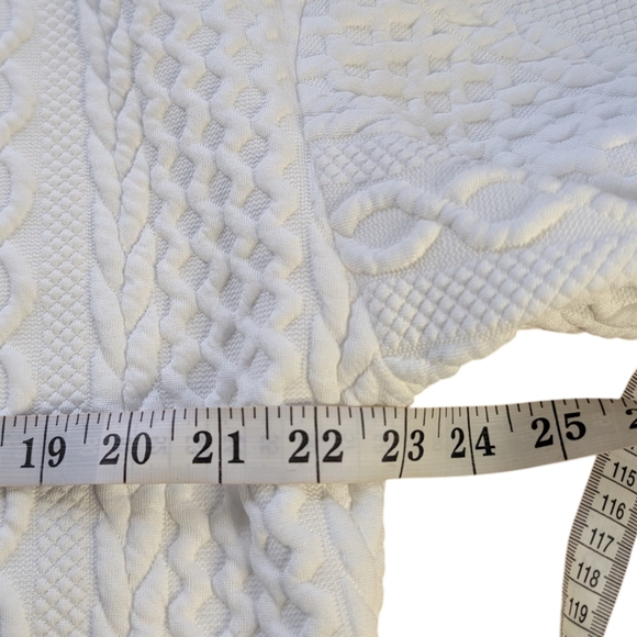 White Textured Cable Knit Sweater Minimalist Capsule Wardrobe - Picture 6 of 9